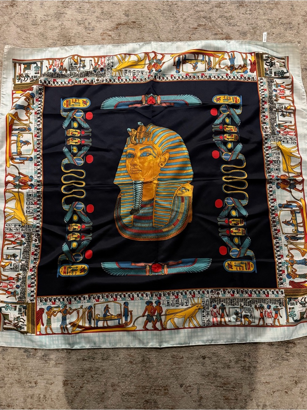 Egyptian-Inspired Black and Gold Pharaoh Scarf